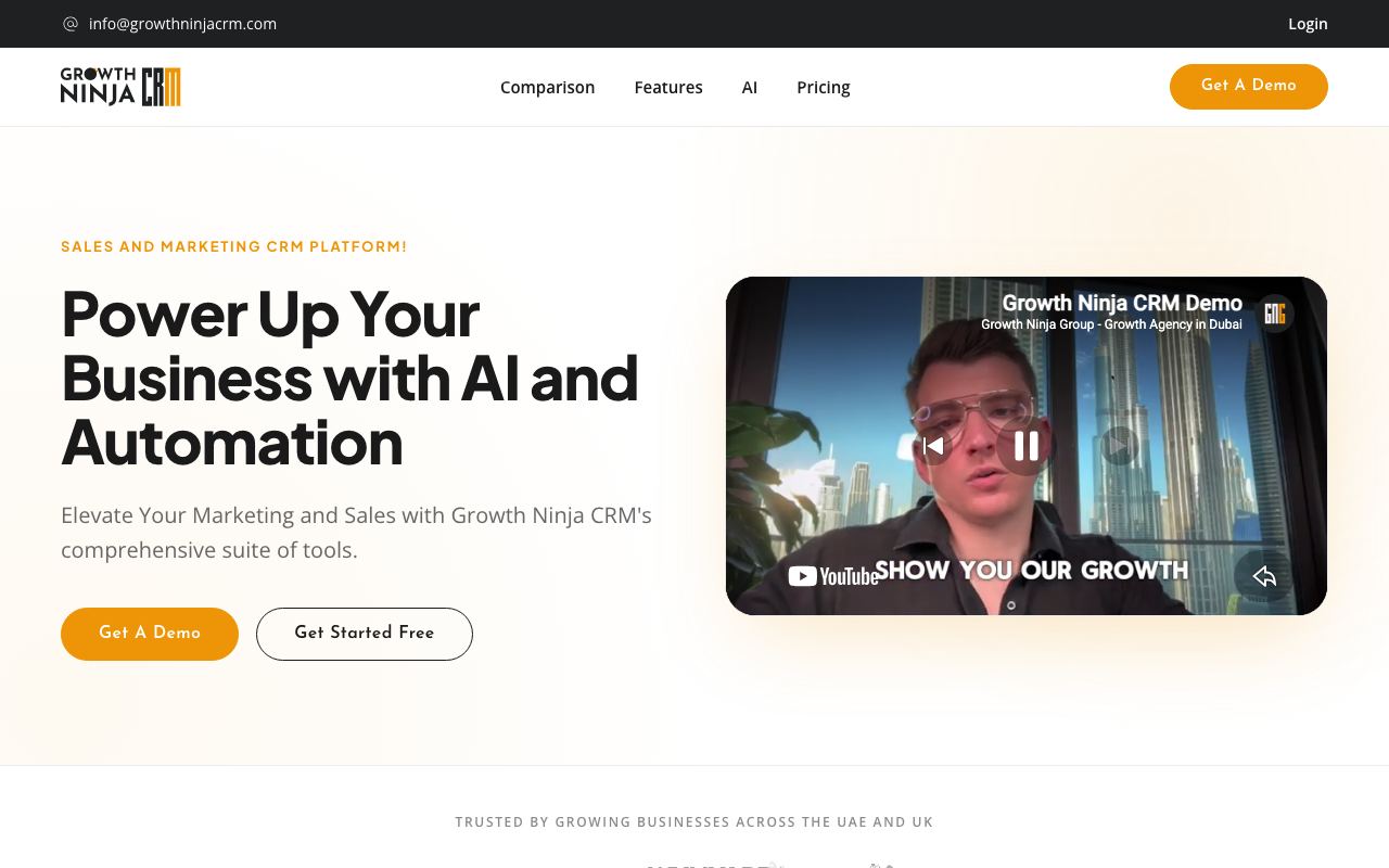 Growth Ninja CRM website