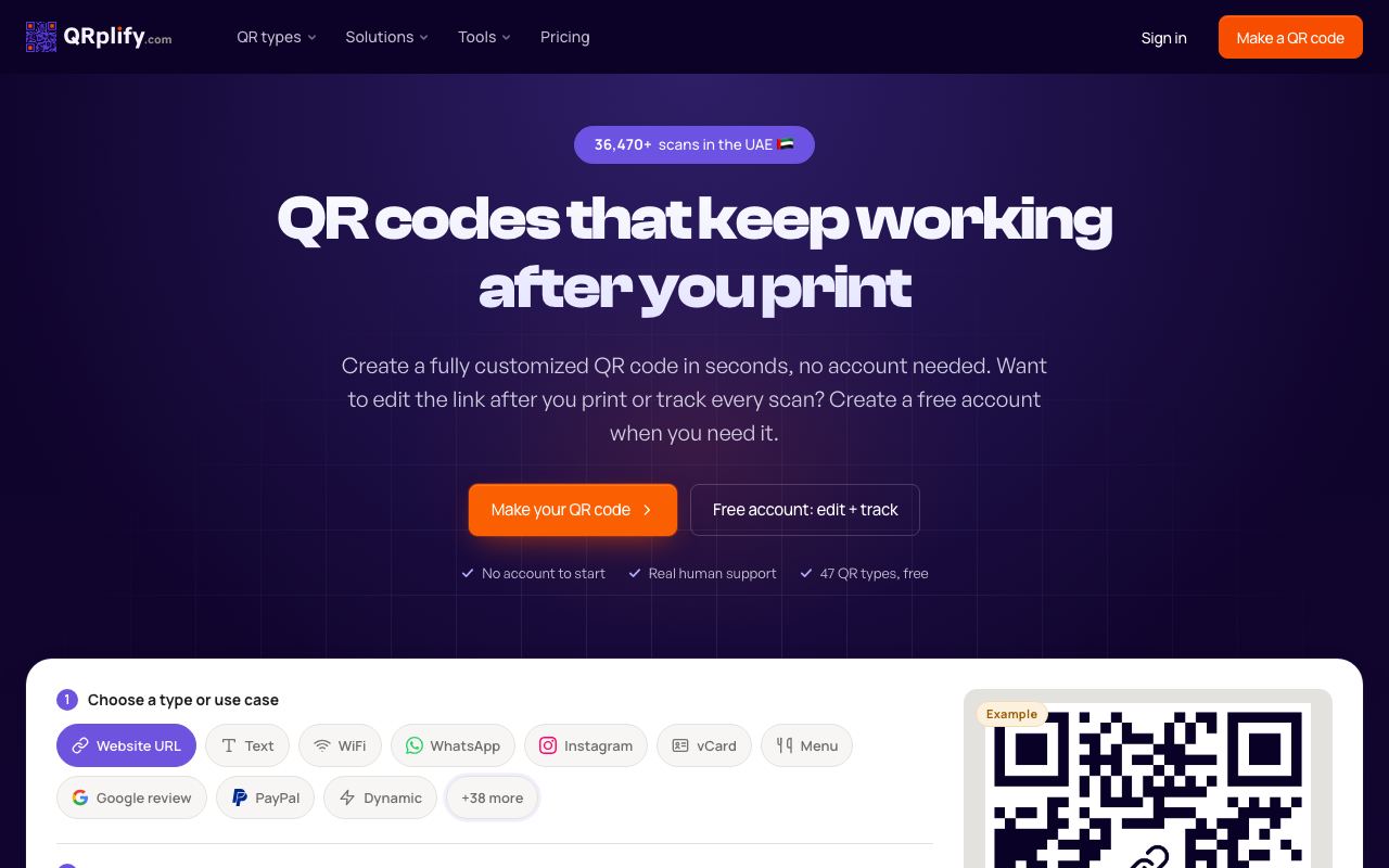 QRplify website