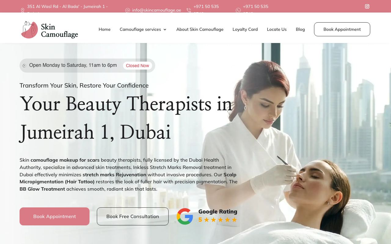 Skin Camouflage website